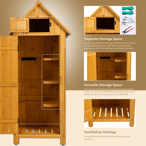Natural Outdoor Storage Cabinet & Tool Shed