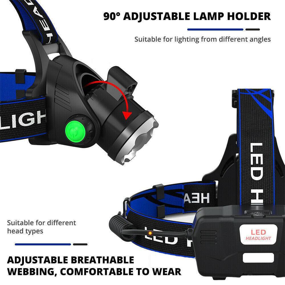 Rechargeable LED Headlamp - Zoomable & Tactical