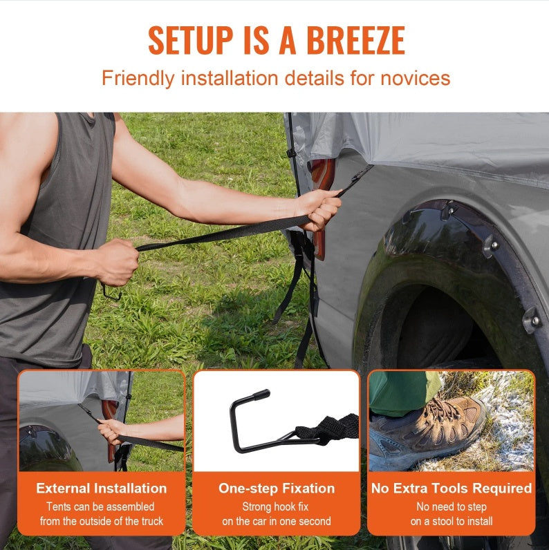 Vevor Truck Bed 2-3 Person Tent for 5.5'-6' Truck Bed