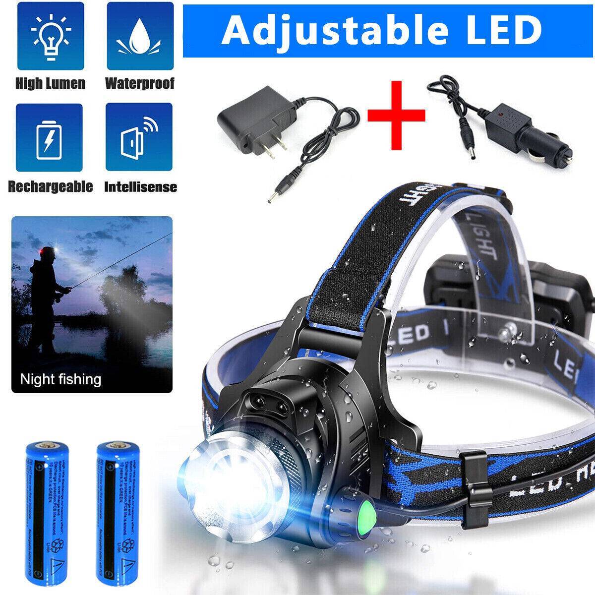 Rechargeable LED Headlamp - Zoomable & Tactical