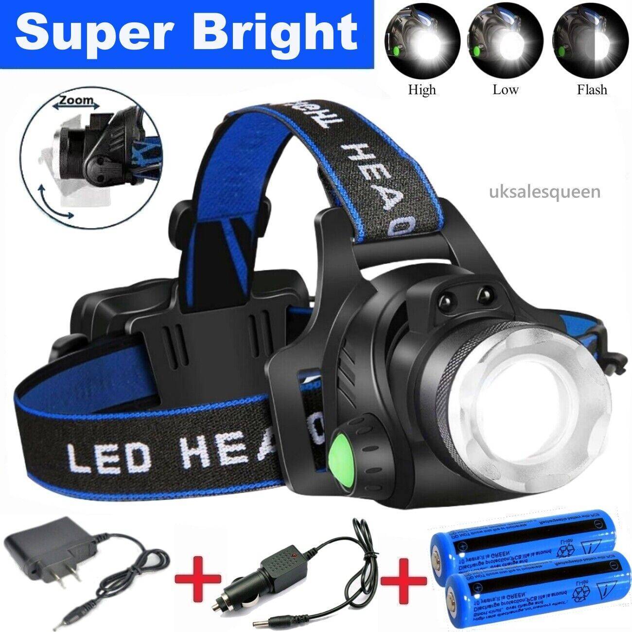 Rechargeable LED Headlamp - Zoomable & Tactical
