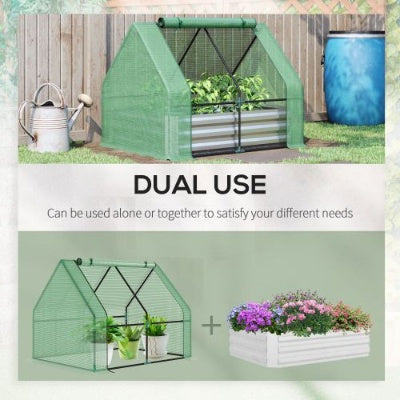 Galvanized Raised Garden Bed With Mini Greenhouse Cover