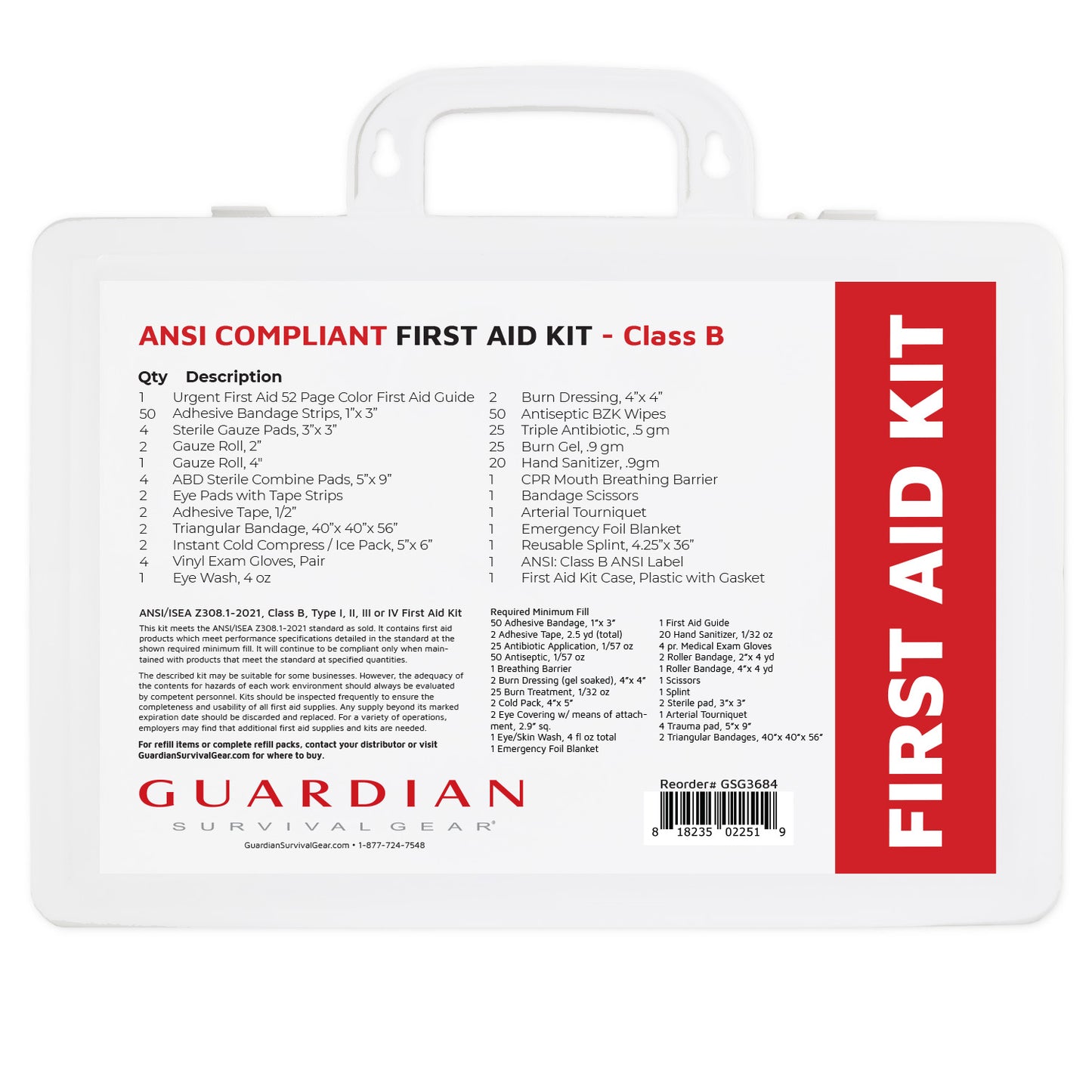 Guardian 25-50 Person First Aid Kit - Plastic