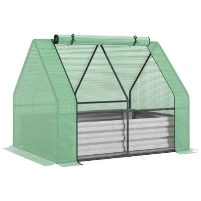 Galvanized Raised Garden Bed With Mini Greenhouse Cover