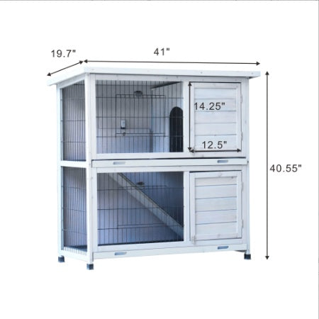 2-Story Outdoor Rabbit Hutch