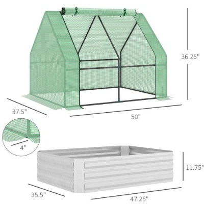 Galvanized Raised Garden Bed With Mini Greenhouse Cover