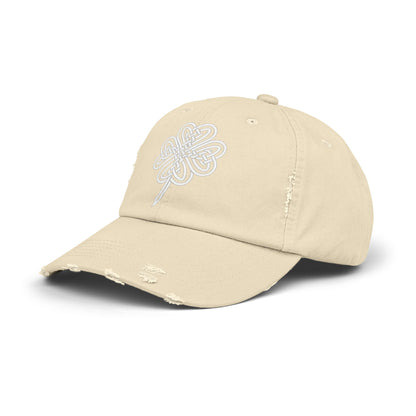 Celtic Knot Four-Leaf Clover Distressed Hat