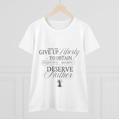 Liberty Women's Tee, Black Text