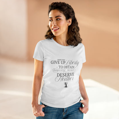 Liberty Women's Tee, Black Text