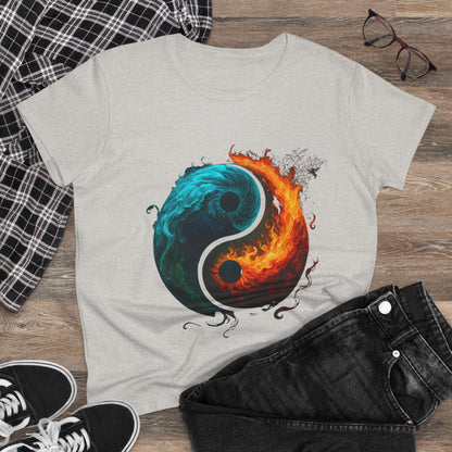 Yin Yang Fire & Water Women's Tee