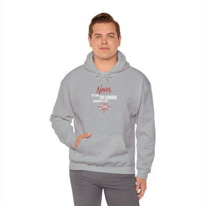 Never Set Sail Hoodie, White Text