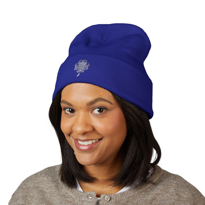 Celtic Knot Four Leaf Clover Cuffed Beanie