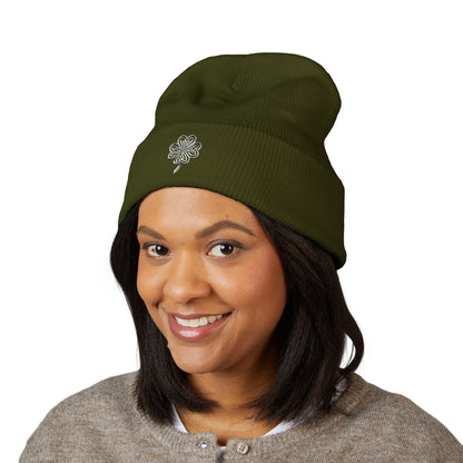 Celtic Knot Four Leaf Clover Cuffed Beanie