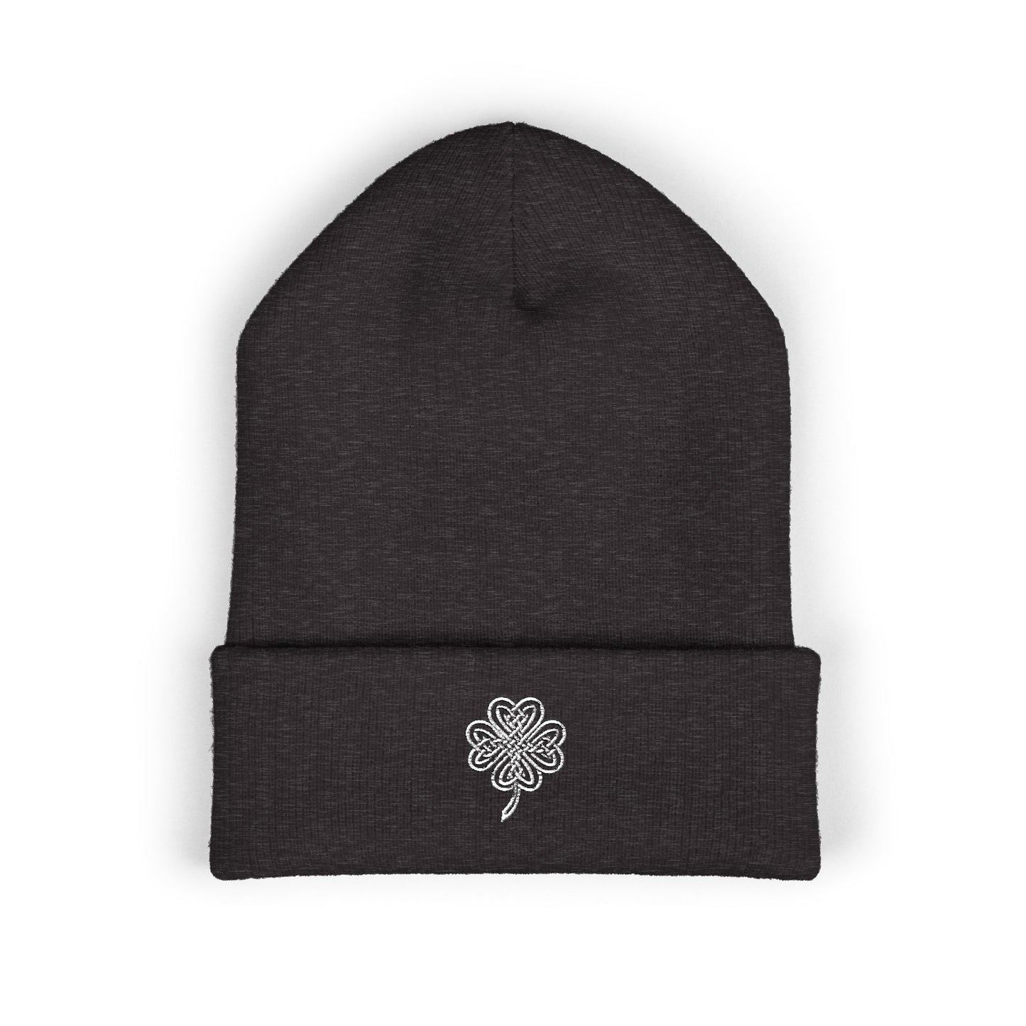 Celtic Knot Four Leaf Clover Cuffed Beanie