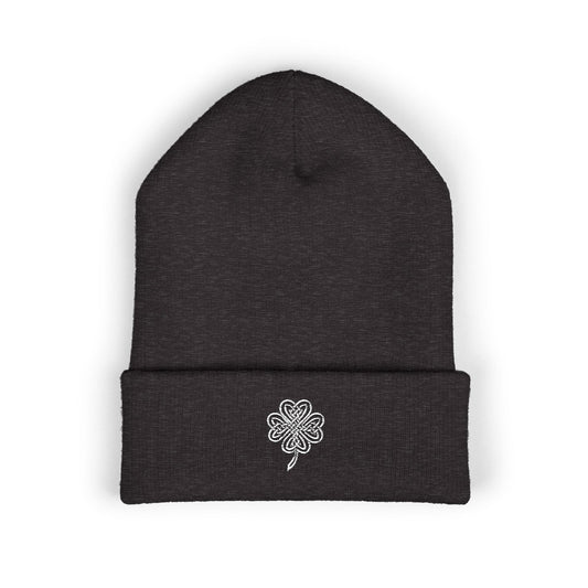 Celtic Knot Four Leaf Clover Cuffed Beanie