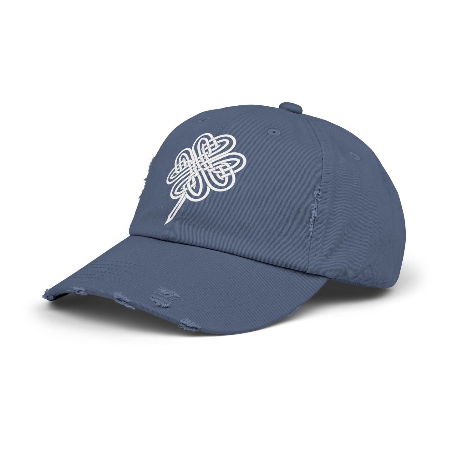 Celtic Knot Four-Leaf Clover Distressed Hat