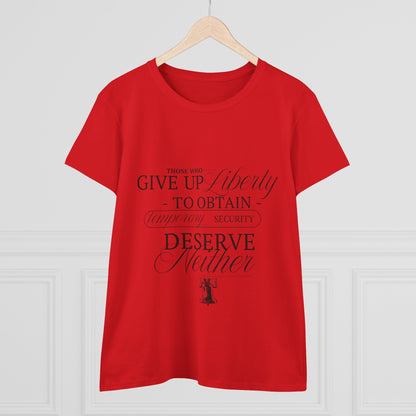 Liberty Women's Tee, Black Text