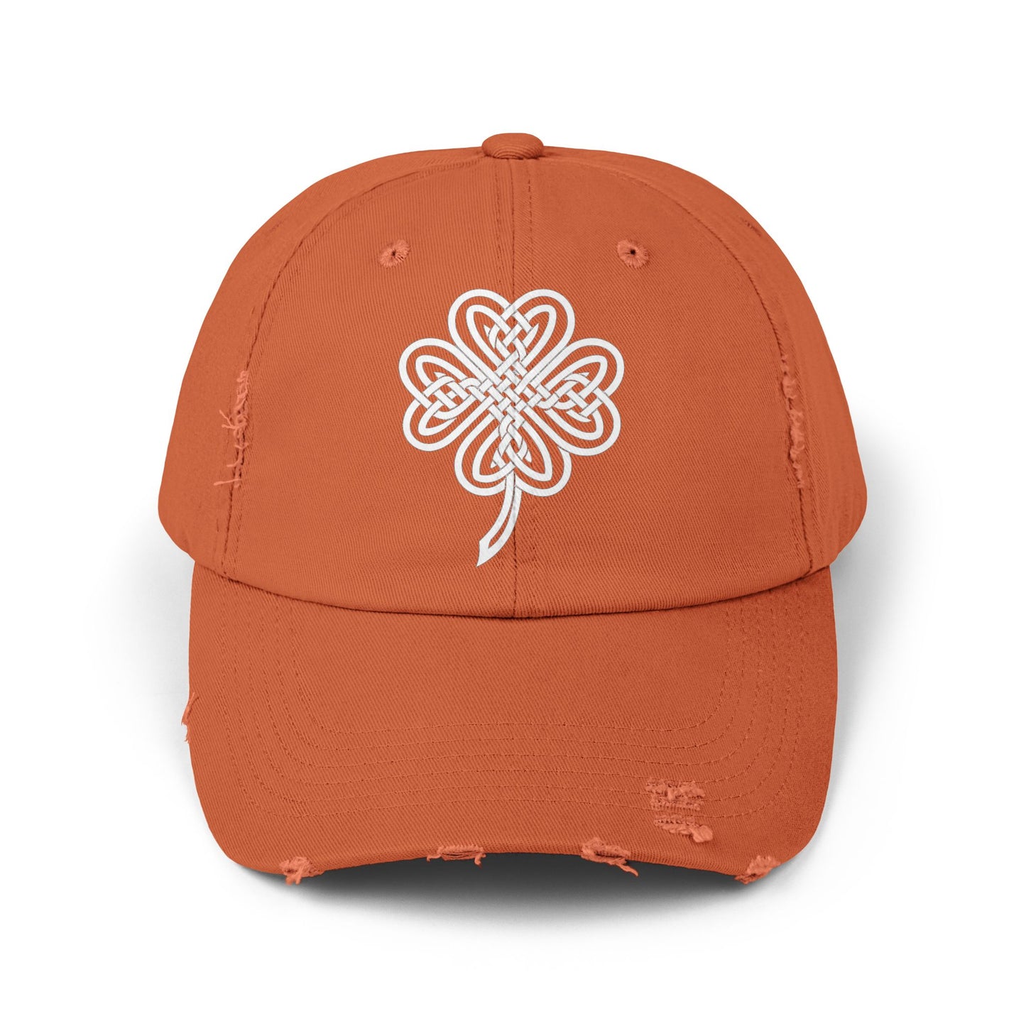 Celtic Knot Four-Leaf Clover Distressed Hat