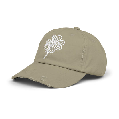 Celtic Knot Four-Leaf Clover Distressed Hat