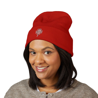Celtic Knot Four Leaf Clover Cuffed Beanie