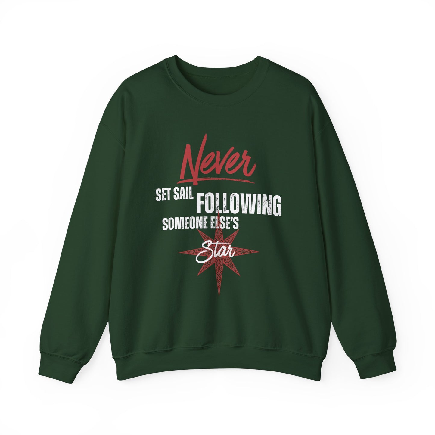 Never Set Sail Sweatshirt, White Text