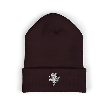 Celtic Knot Four Leaf Clover Cuffed Beanie