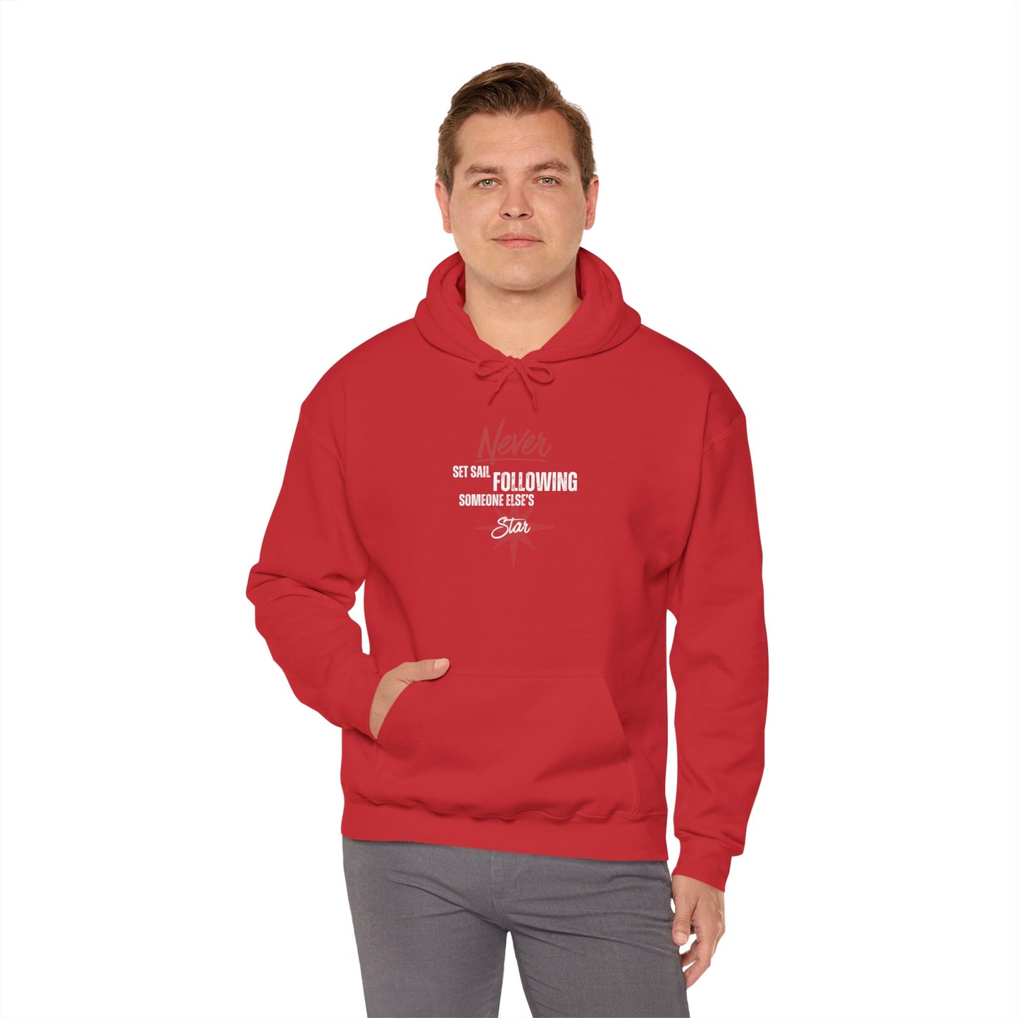 Never Set Sail Hoodie, White Text