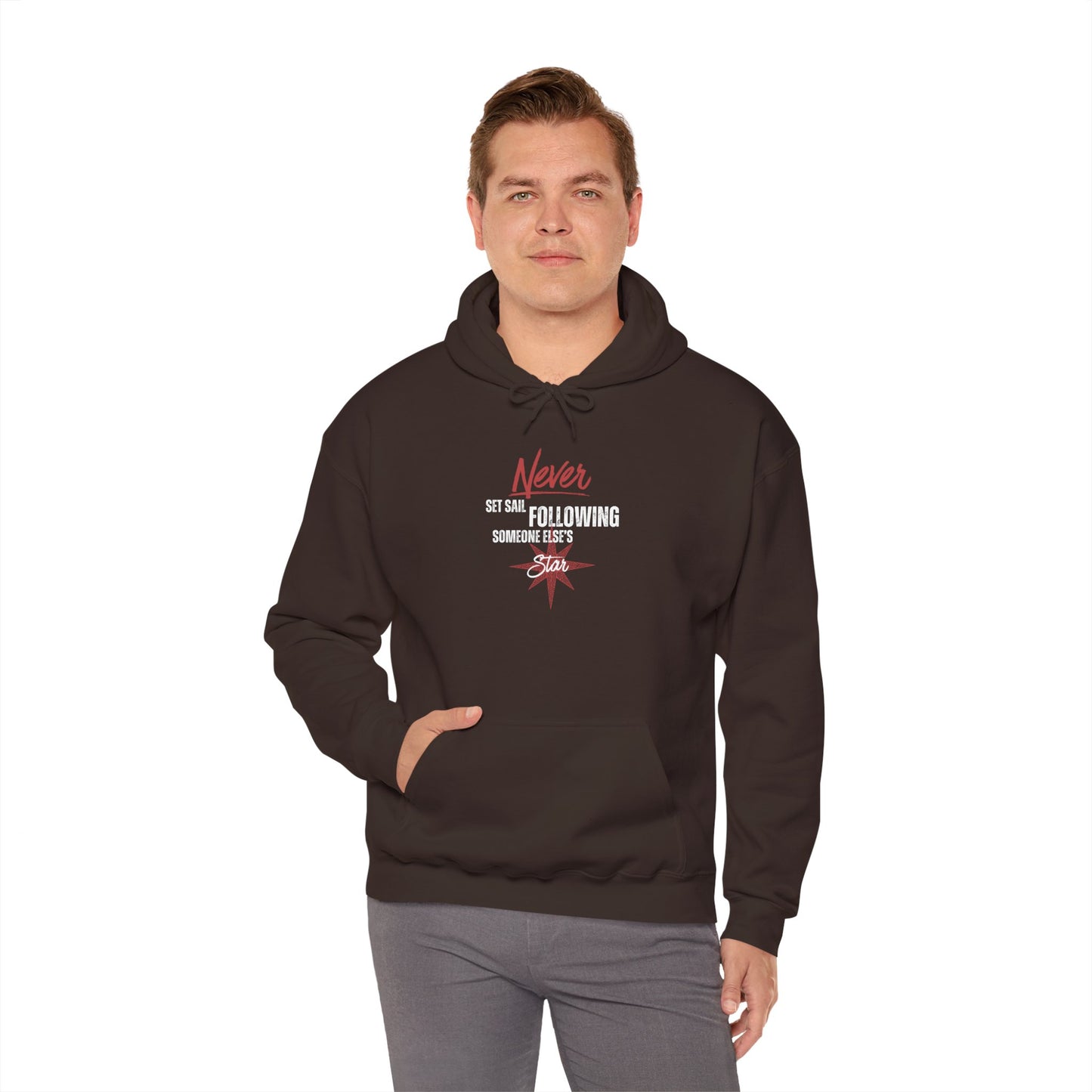Never Set Sail Hoodie, White Text