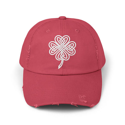 Celtic Knot Four-Leaf Clover Distressed Hat