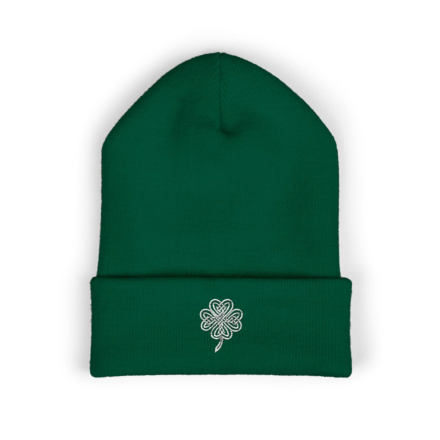 Celtic Knot Four Leaf Clover Cuffed Beanie