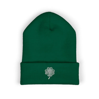 Celtic Knot Four Leaf Clover Cuffed Beanie