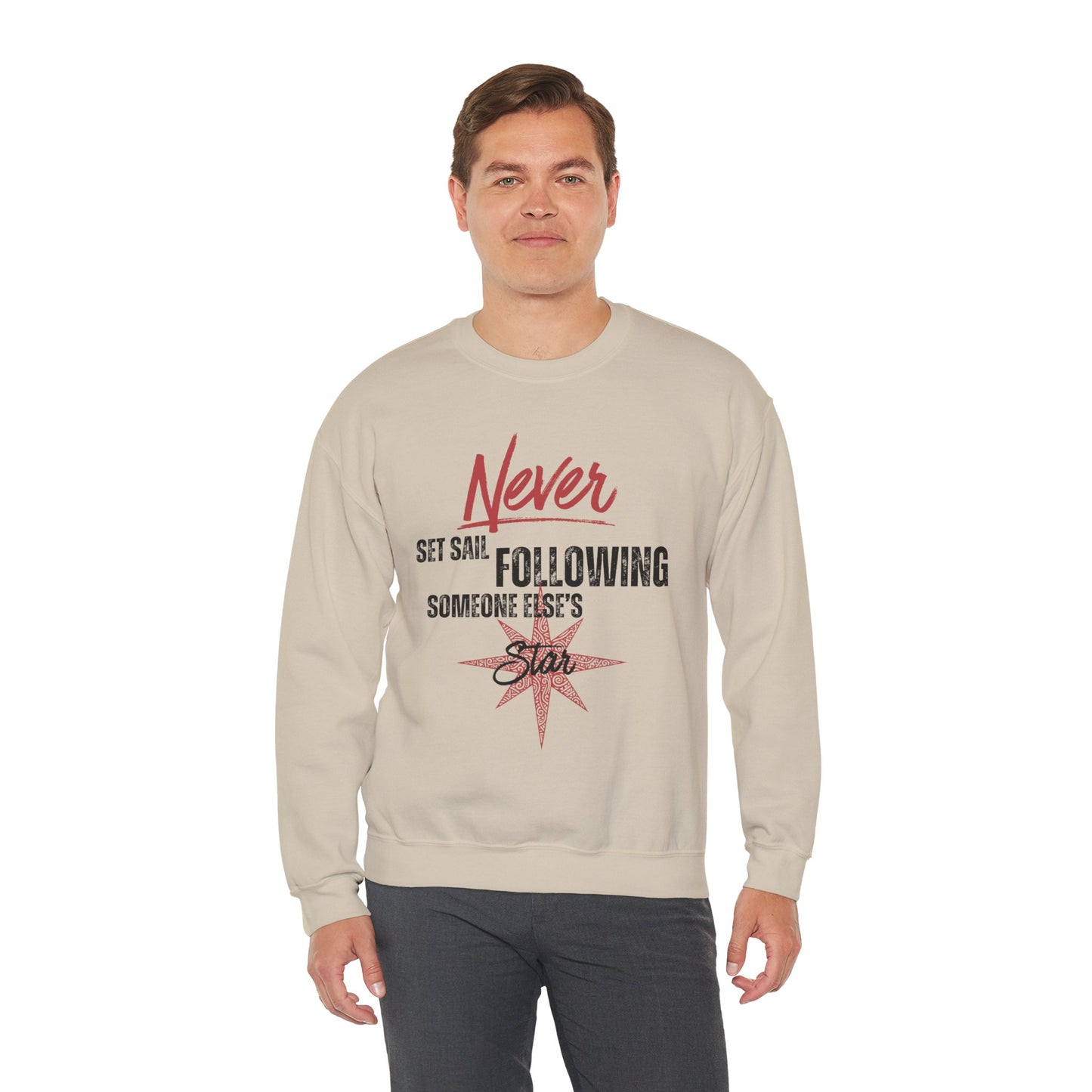 Never Set Sail Sweatshirt, Black Text
