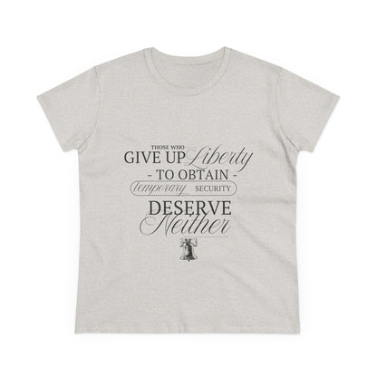 Liberty Women's Tee, Black Text