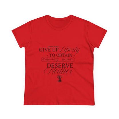 Liberty Women's Tee, Black Text