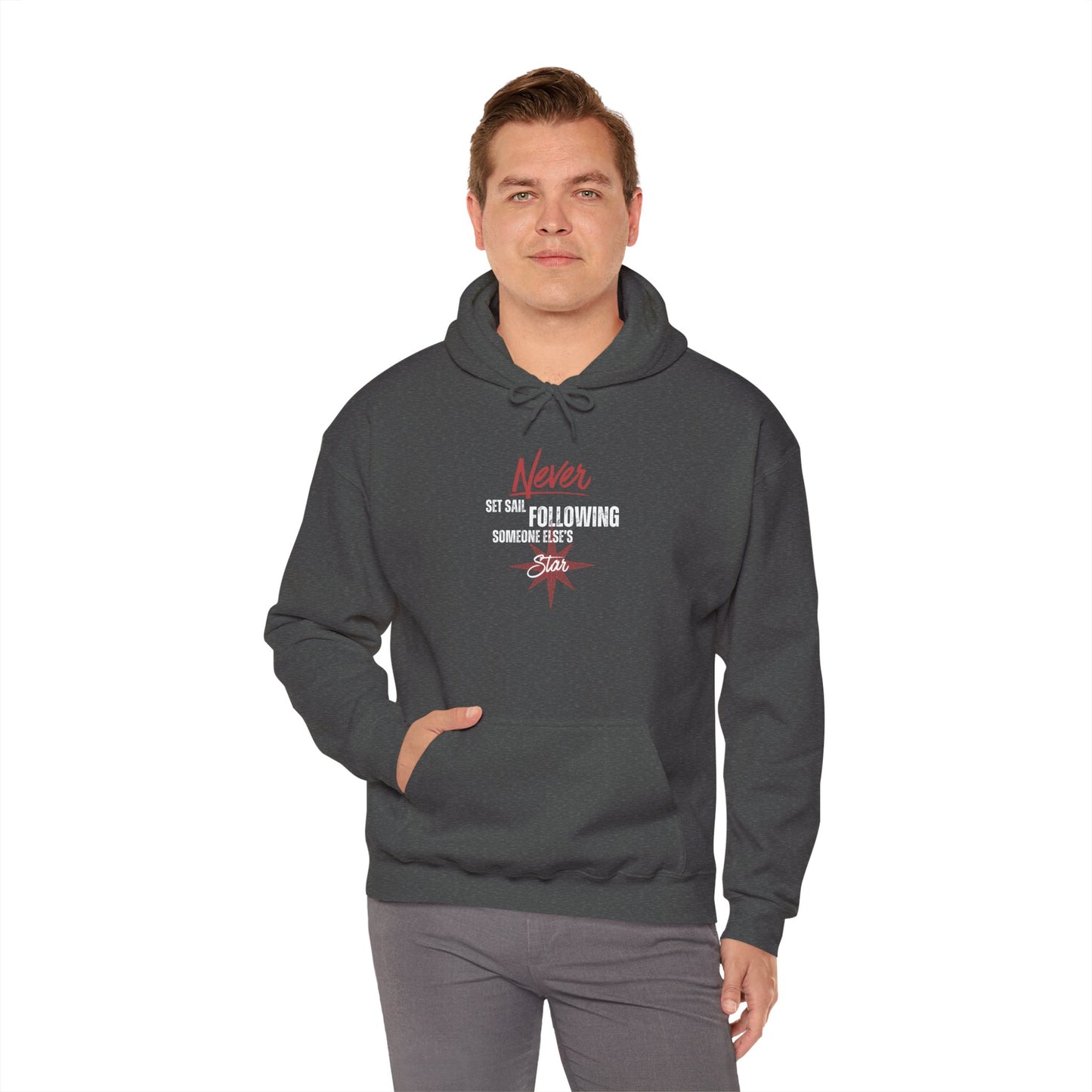 Never Set Sail Hoodie, White Text