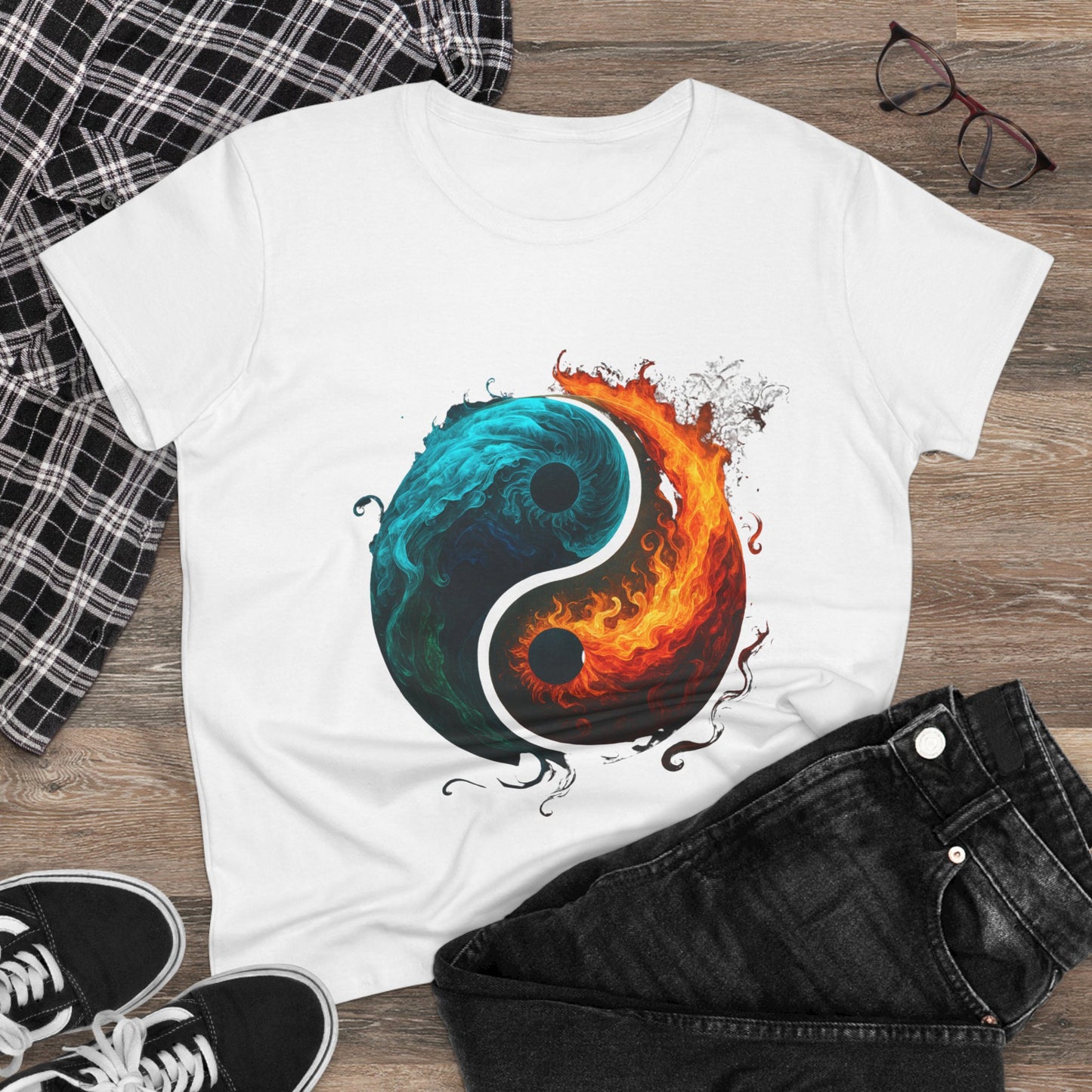 Yin Yang Fire & Water Women's Tee
