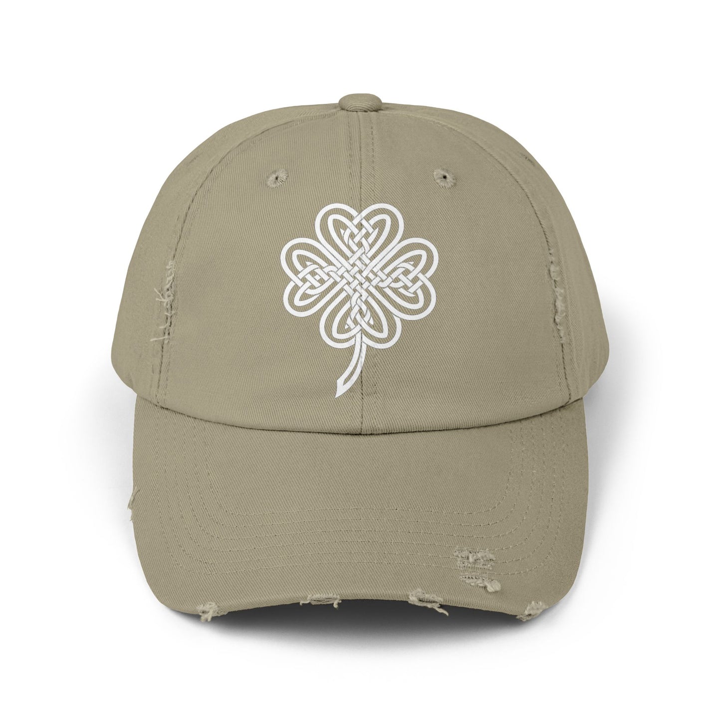 Celtic Knot Four-Leaf Clover Distressed Hat