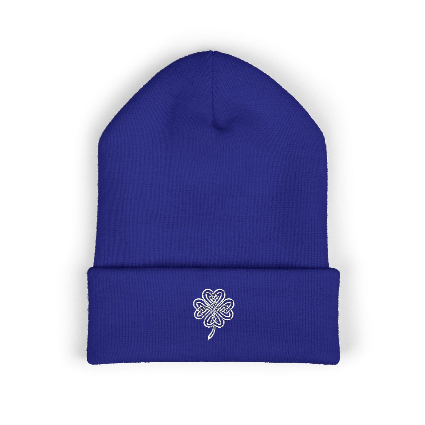 Celtic Knot Four Leaf Clover Cuffed Beanie