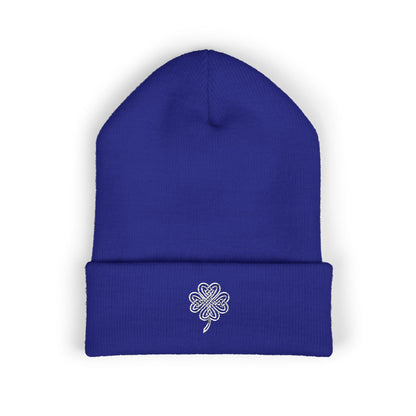 Celtic Knot Four Leaf Clover Cuffed Beanie