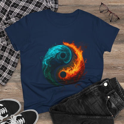 Yin Yang Fire & Water Women's Tee