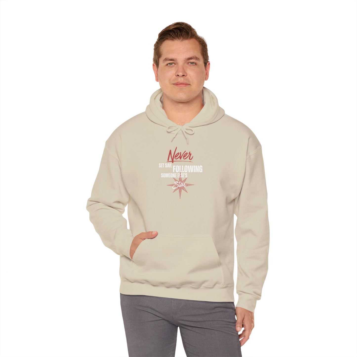 Never Set Sail Hoodie, White Text