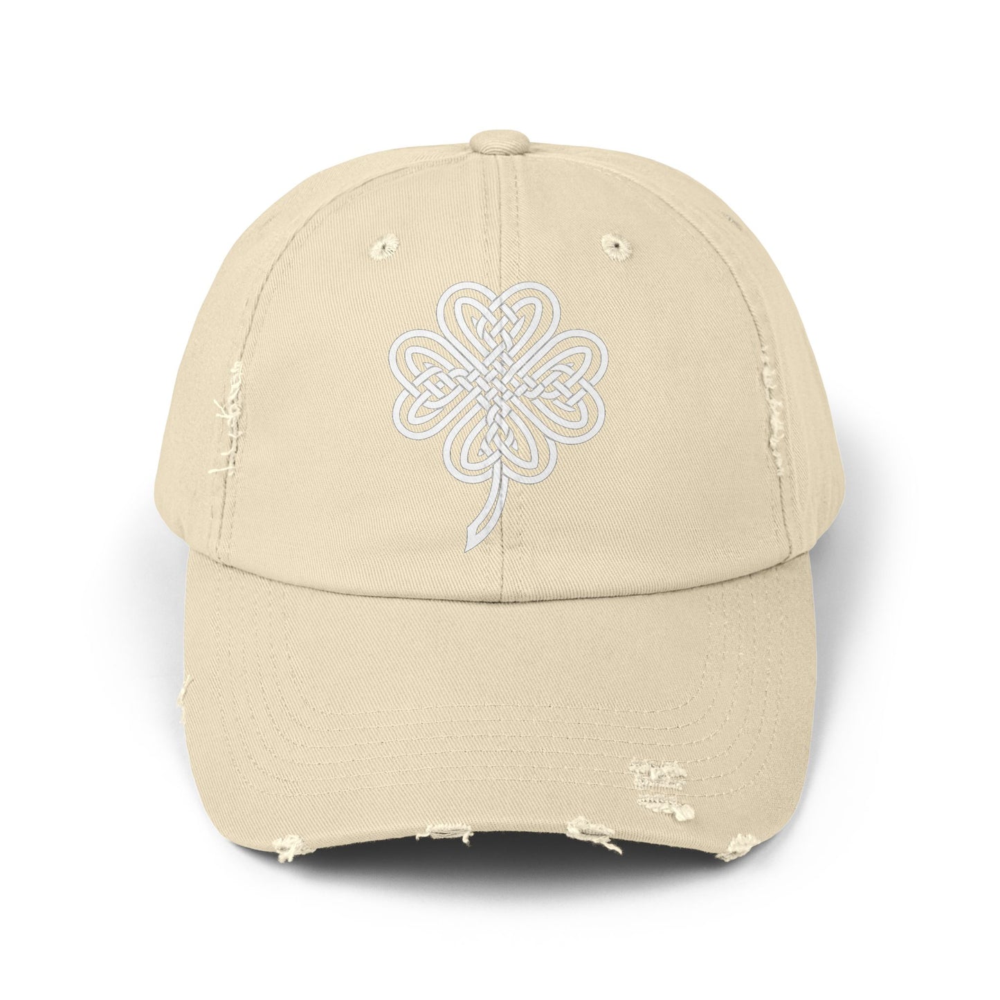 Celtic Knot Four-Leaf Clover Distressed Hat
