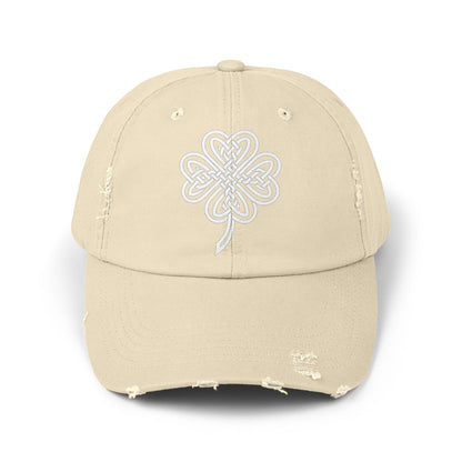 Celtic Knot Four-Leaf Clover Distressed Hat
