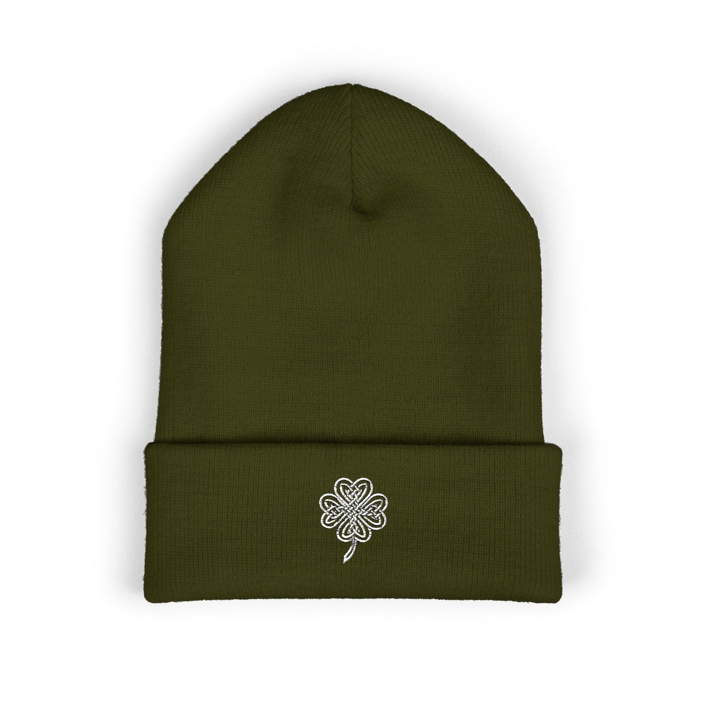 Celtic Knot Four Leaf Clover Cuffed Beanie