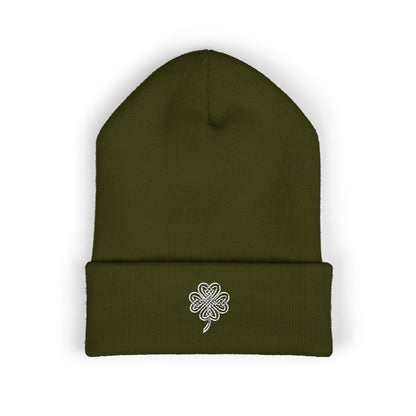 Celtic Knot Four Leaf Clover Cuffed Beanie