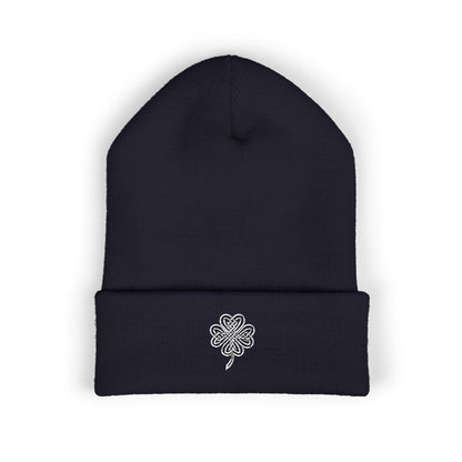 Celtic Knot Four Leaf Clover Cuffed Beanie