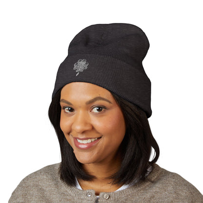 Celtic Knot Four Leaf Clover Cuffed Beanie