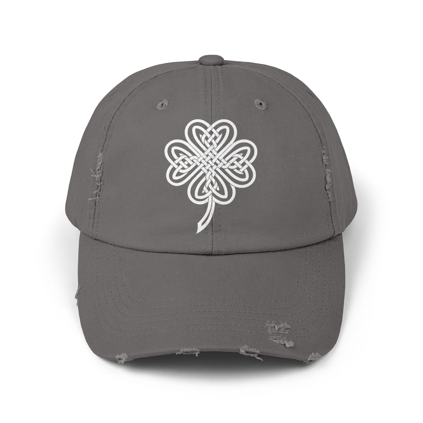 Celtic Knot Four-Leaf Clover Distressed Hat
