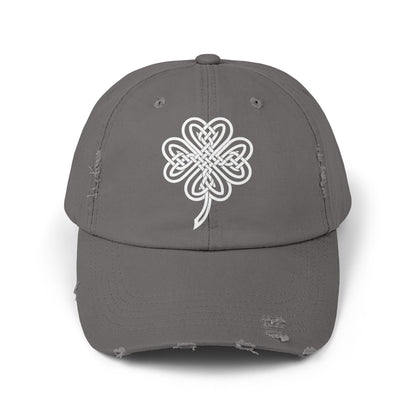 Celtic Knot Four-Leaf Clover Distressed Hat