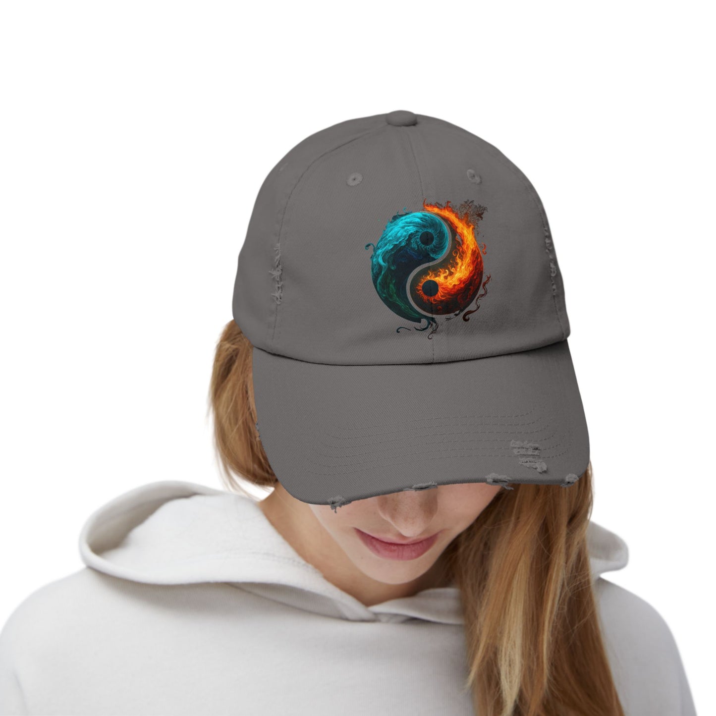 Yin Yang Distressed Hat